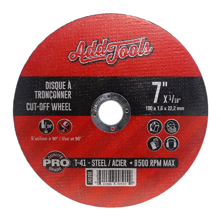 Meule à tronçonner pour acier inoxydable - Type 41 - 7" x 7/8" x 1/16''
