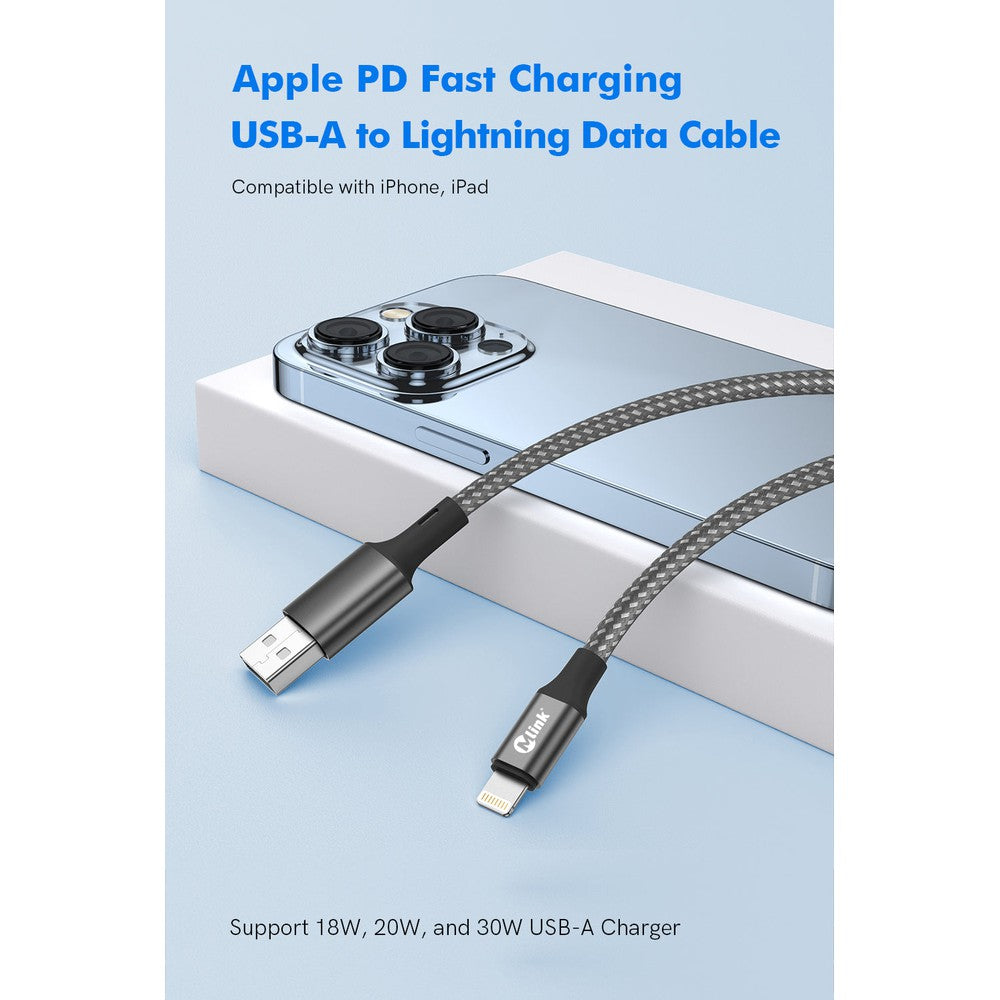 Câble tressé Lightning à USB PD20W 5V/2.4A à charge rapide de qualité supérieur