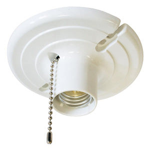 Douille de plafonnier avec chaînette - 660 W - 250 V - E26 - Blanc
