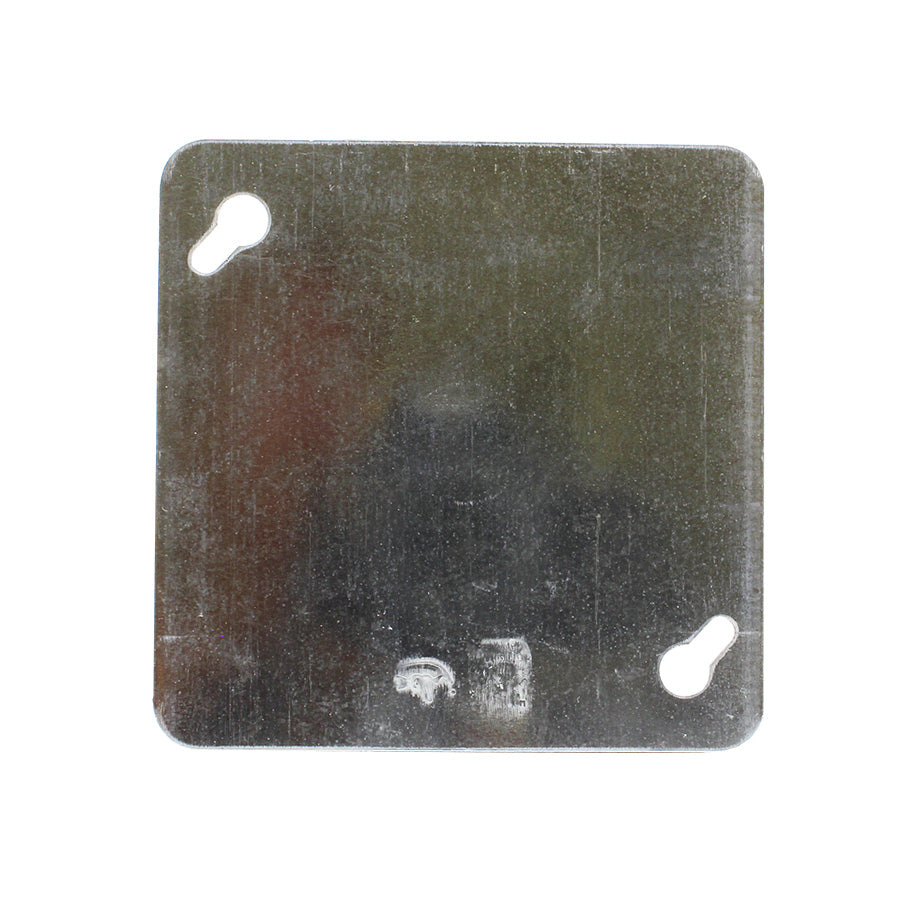 Couvercle plat pour boîte électrique carrée - 4″ (102 mm) - Acier