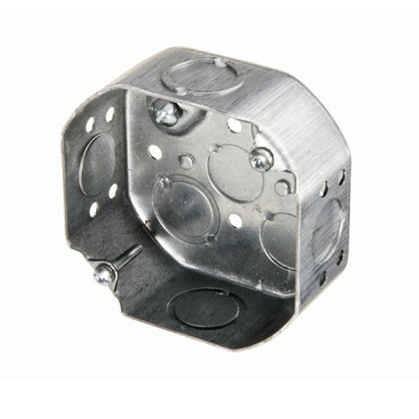 Boîtier électrique octogonale - 4″ X 4″ X 1-1/2″ (102 mm X 102 mm X 38.1 mm) - Acier