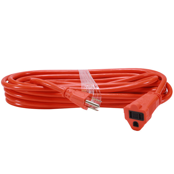 Rallonge électrique robuste - 3C/16 AWG - Intérieur/Extérieur - 125 V - 13 A - Orange - 7.6 m