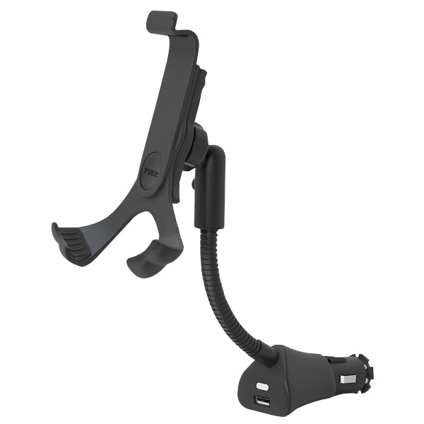 Support de téléphone portable pour voiture monté sur prise allume cigarette avec port USB