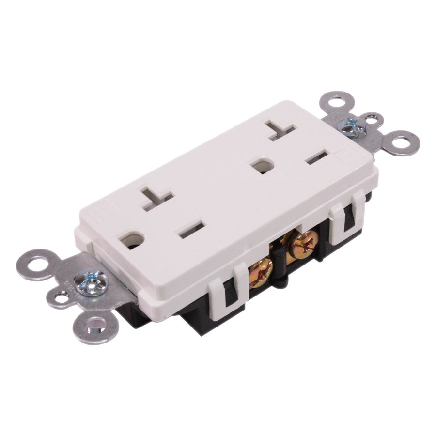 Prise murale Décora double inviolable - 125 V - 15 A /20 A - Blanc