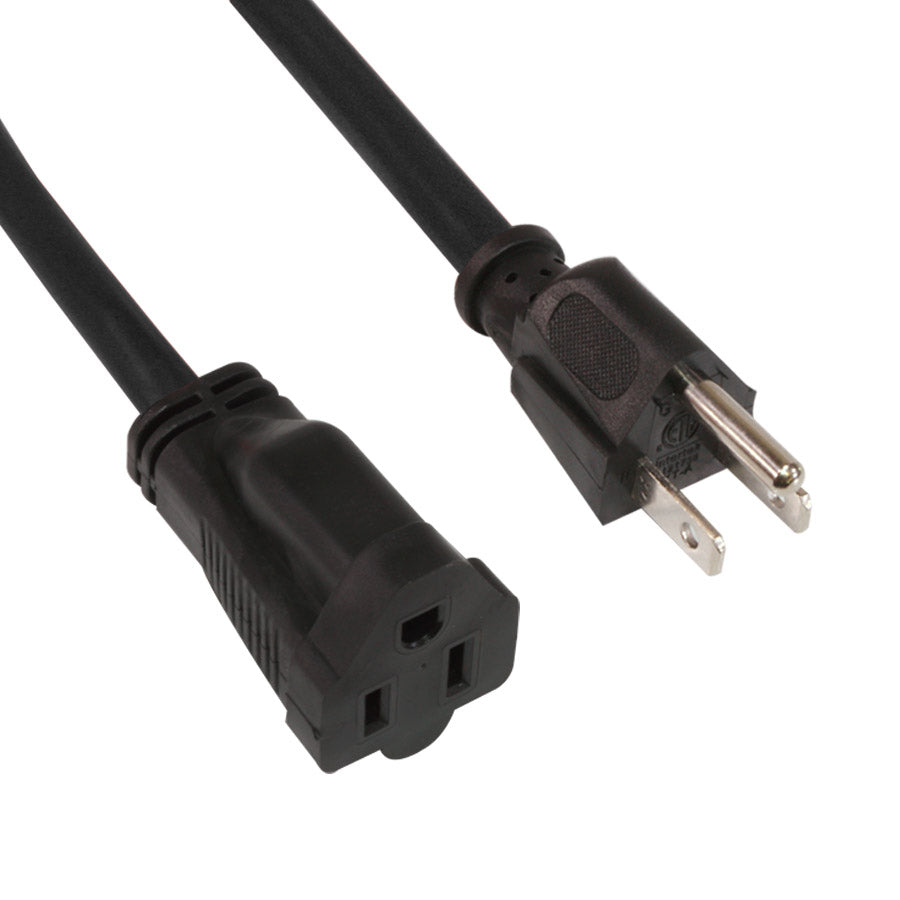 Rallonge électrique robuste - 3C/16 AWG - Intérieur/Extérieur - 125 V - 13 A - Noir - 4.6 m