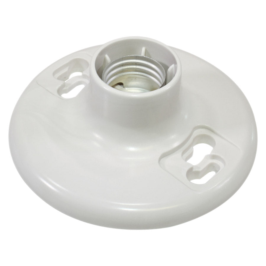 Douille de plafonnier en plastique - 660 W - 600 V - Blanc - E26