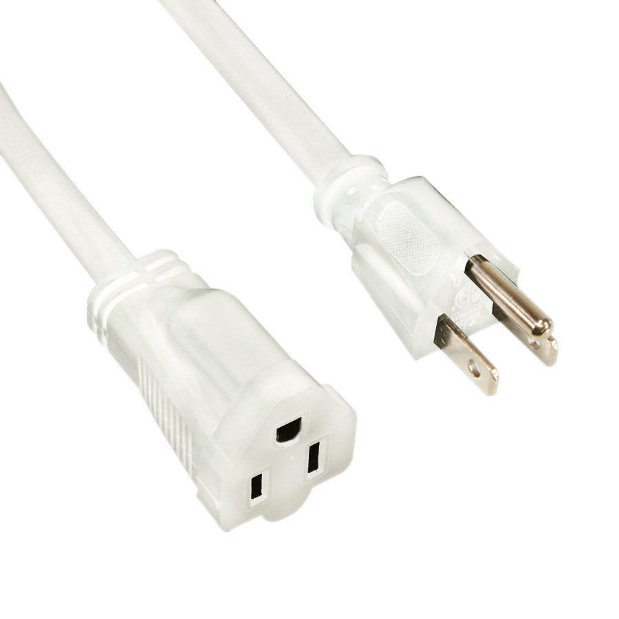 Rallonge électrique robuste - 3C/16 AWG - Intérieur/Extérieur - 125 V - 13 A - Blanc - 1 m