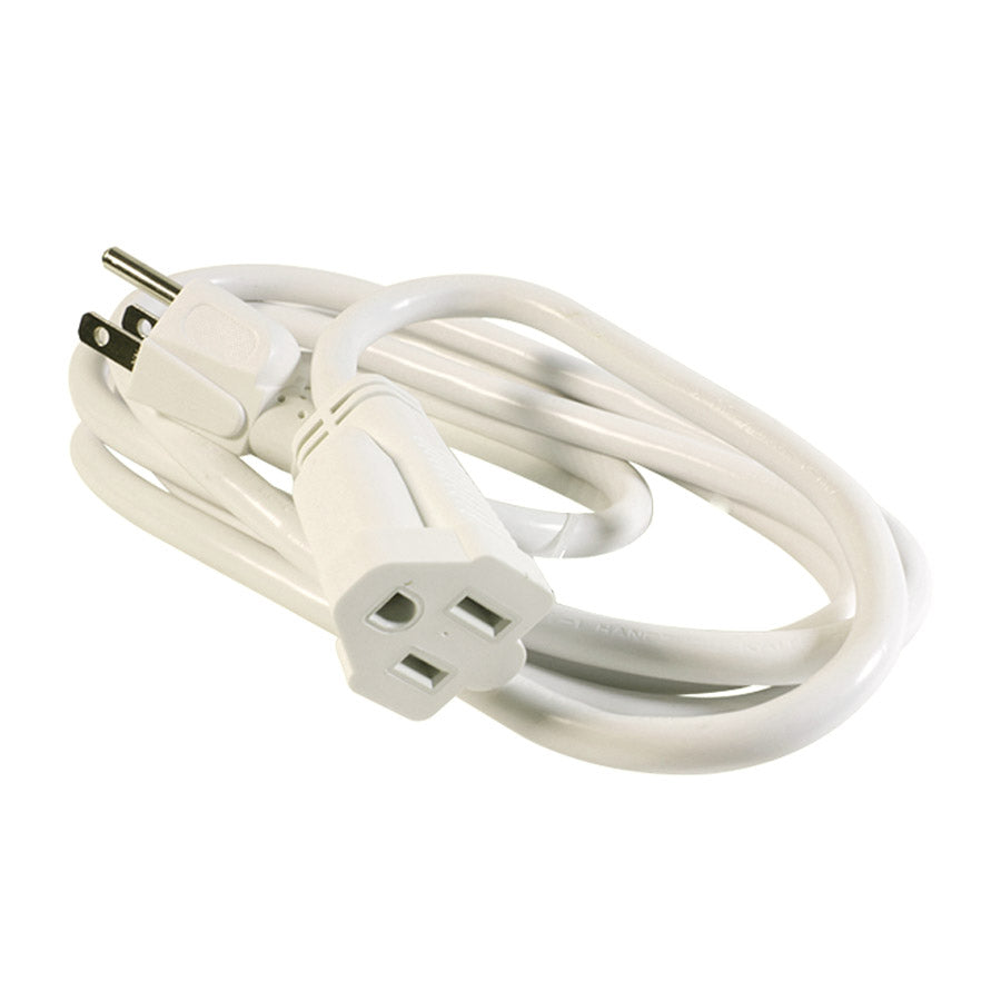 Rallonge électrique robuste - 3C/16 AWG - Intérieur/Extérieur - 125 V - 13 A - Blanc - 2 m