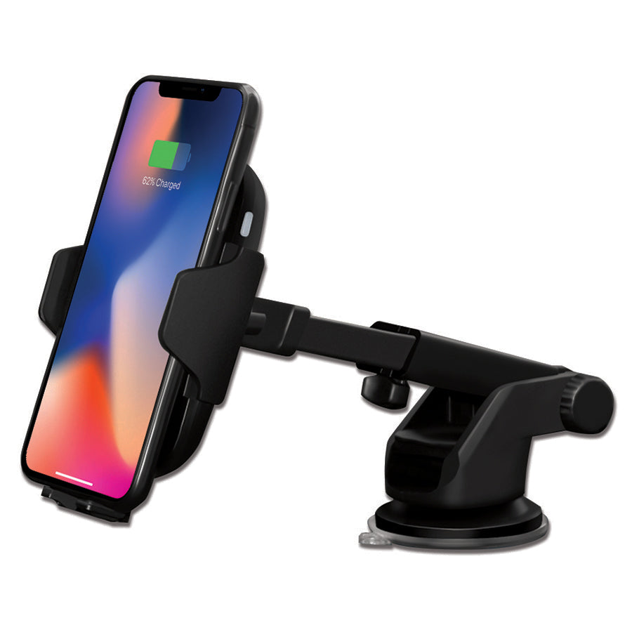 Support de téléphone avec chargeur QI et capteur intelligent pour grille d′aération ou tableau de bord de voiture - 10 W