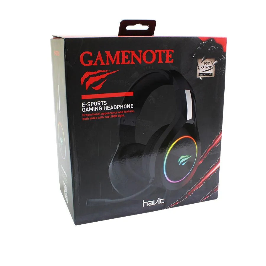 Casque de jeu rétroéclairé RVB avec fil et microphone - 3.5 mm/USB