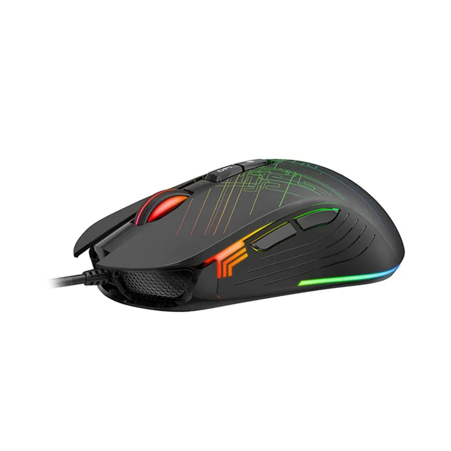 Souris de jeux rétroéclairée avec fil à 7 boutons - 4800 DPI - USB