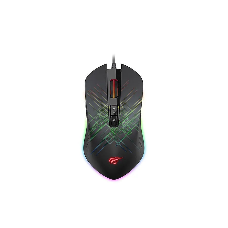 Souris de jeux rétroéclairée avec fil à 7 boutons - 4800 DPI - USB