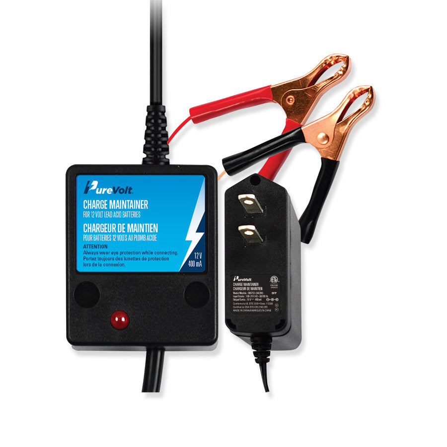 Chargeur/Mainteneur de charge pour batterie 12 V ou AGM - 400 mA