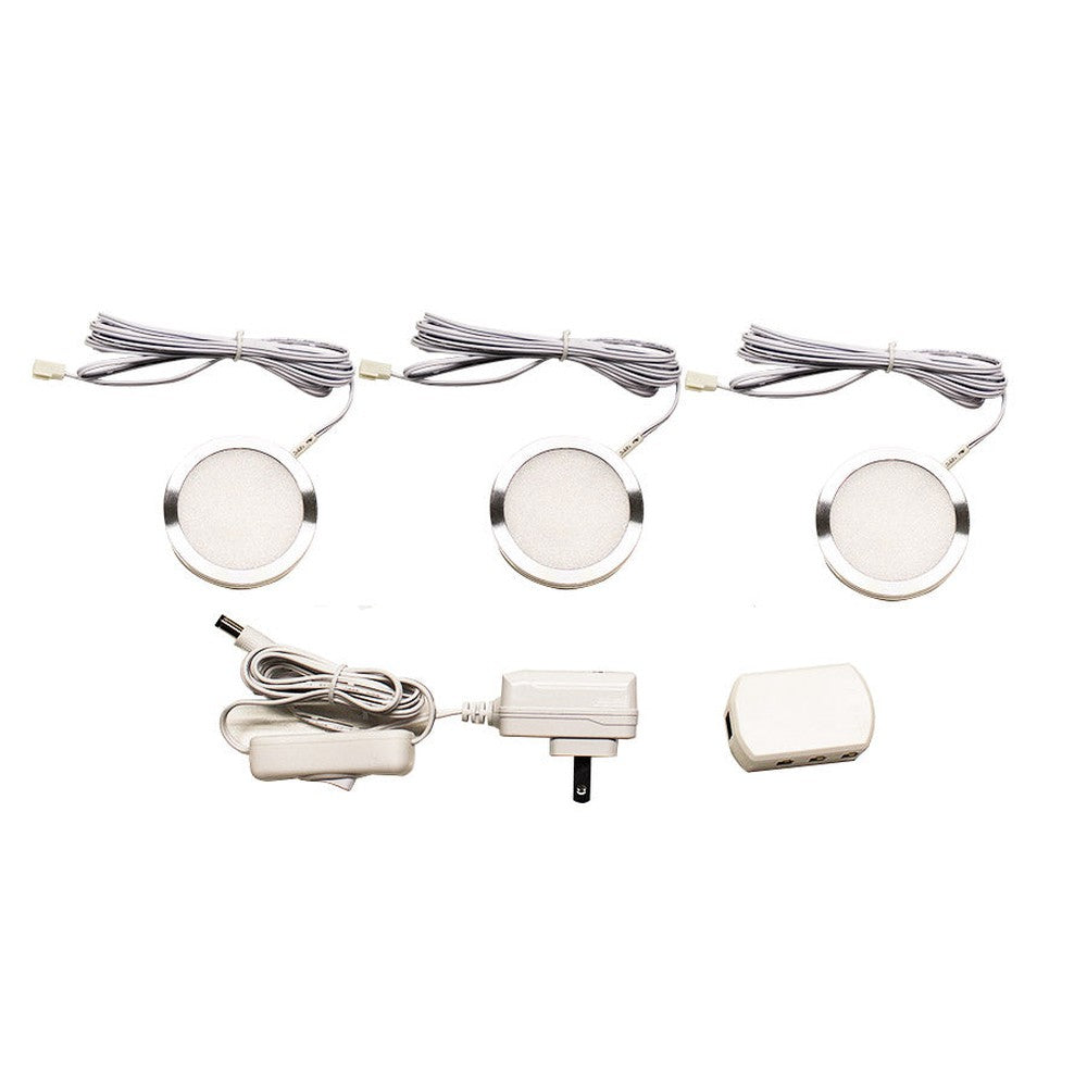Ensemble de 3 lumières DEL avec interrupteur - 3″ - 7.5 W - 3000 K/4000 K - Chrome