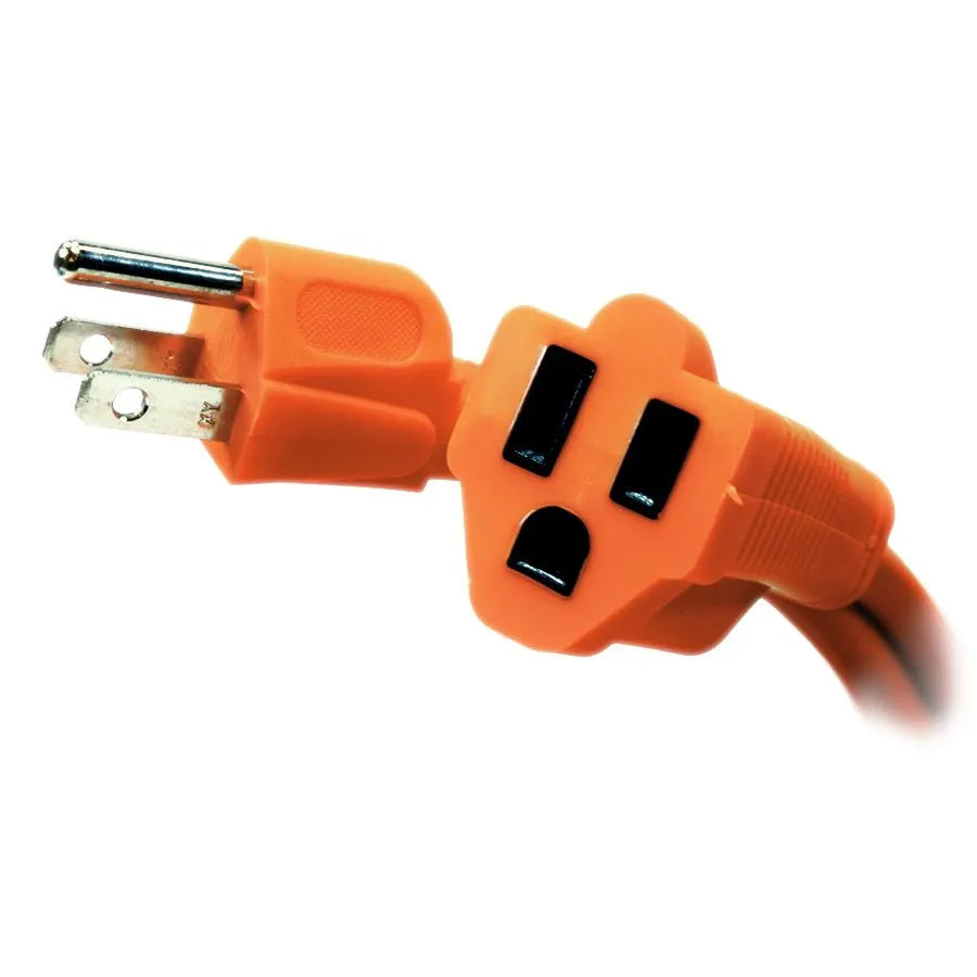 Rallonge électrique robuste - 3C/16 AWG - Intérieur/Extérieur - 125 V - 13 A - Orange - 2.4 m