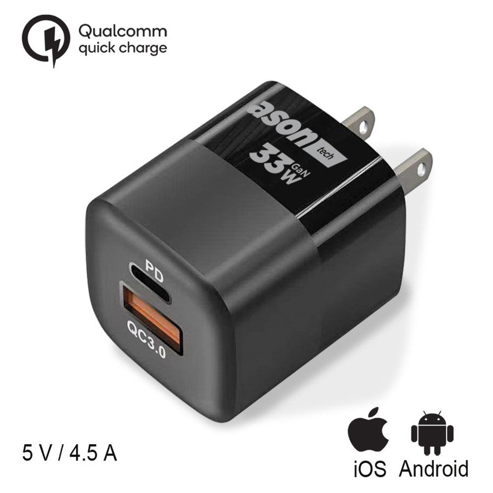 Chargeur mural double à chargement rapide - USB-A/USB-C - 5 V/4.5 A