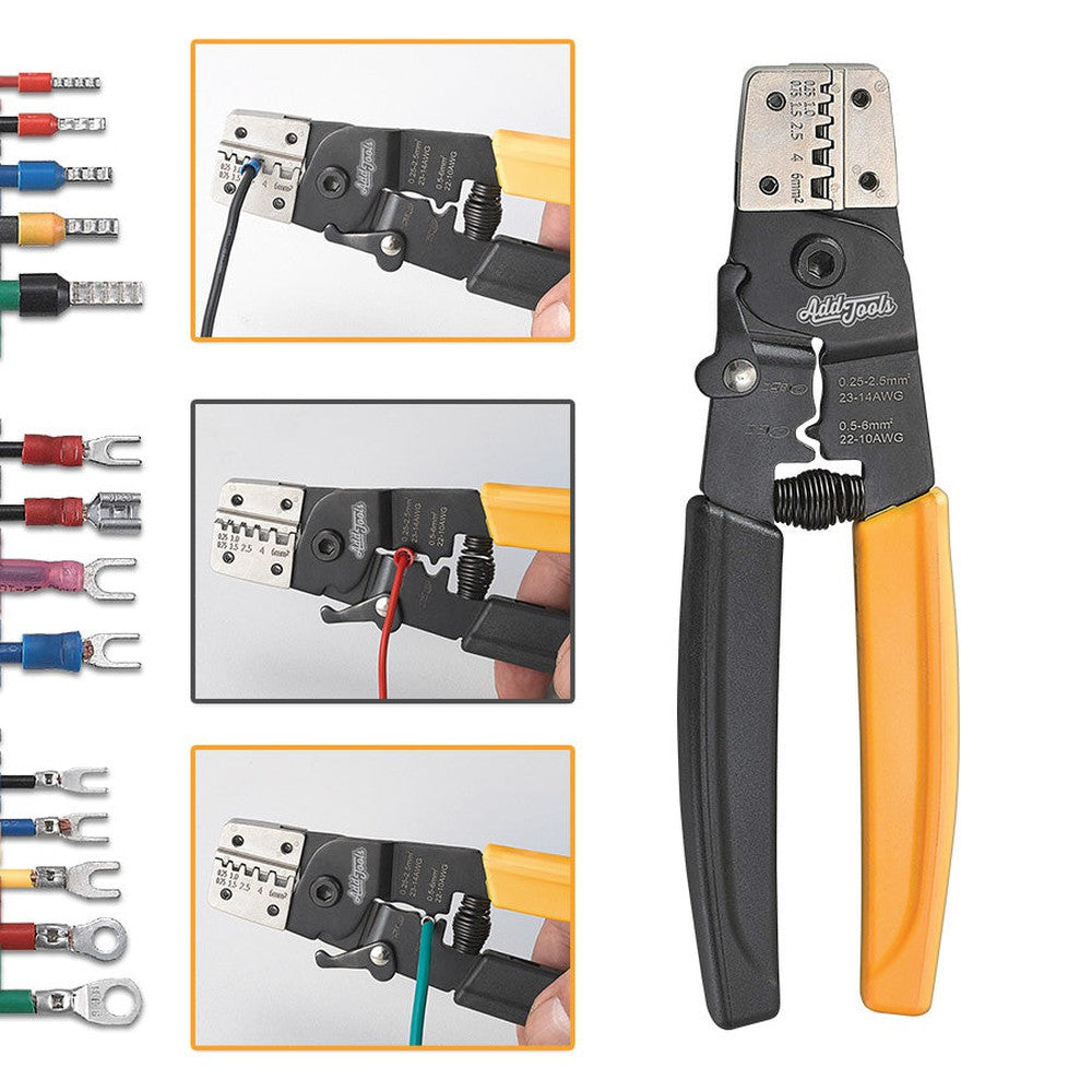 Pince à sertir 3 en 1 pour terminal isolé et non-isolé - 23-10 AWG