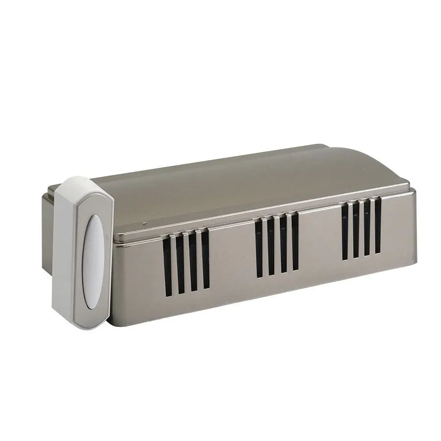 Carillon de porte sans fil avec bouton-poussoir - Nickel