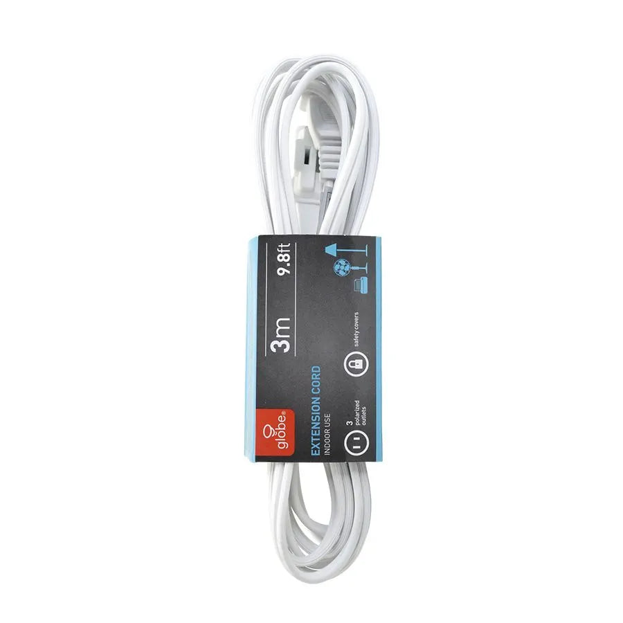 Rallonge électrique intérieure à 3 prises - Blanc - 9.8 pieds (3 m)