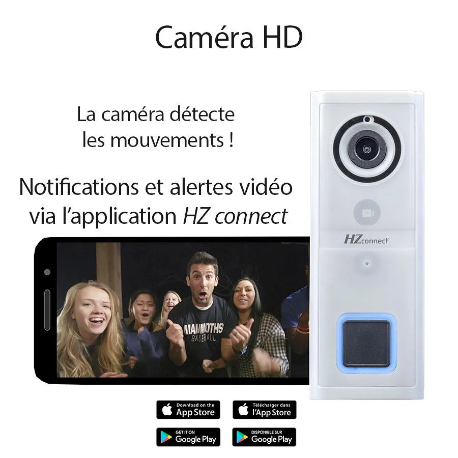 Sonnette Wi-Fi intelligente filaire avec caméra HD