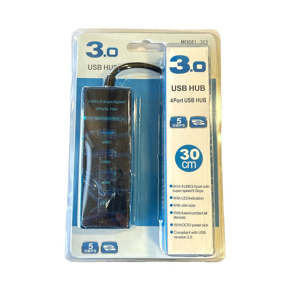 Concentrateur USB 3.0 4 en 1 - noir