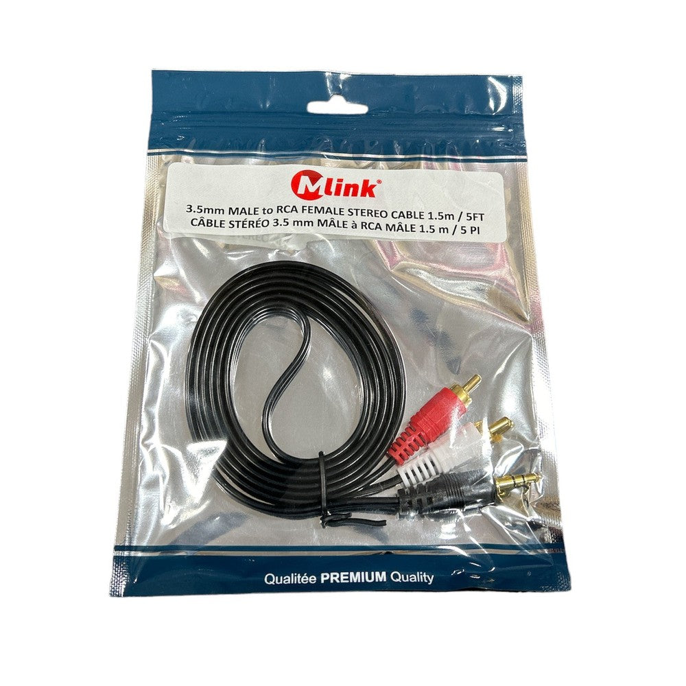 Câble Audio Stéréo Premium 3,5mm vers RCA 1,5m - Qualité Supérieure