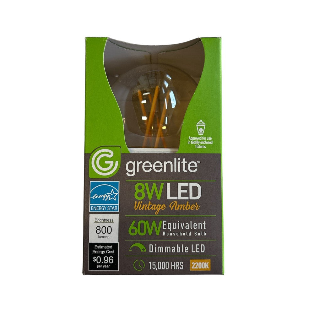 Ampoule DEL A19 8W graduelle 2200K Ambre Vintage à filament