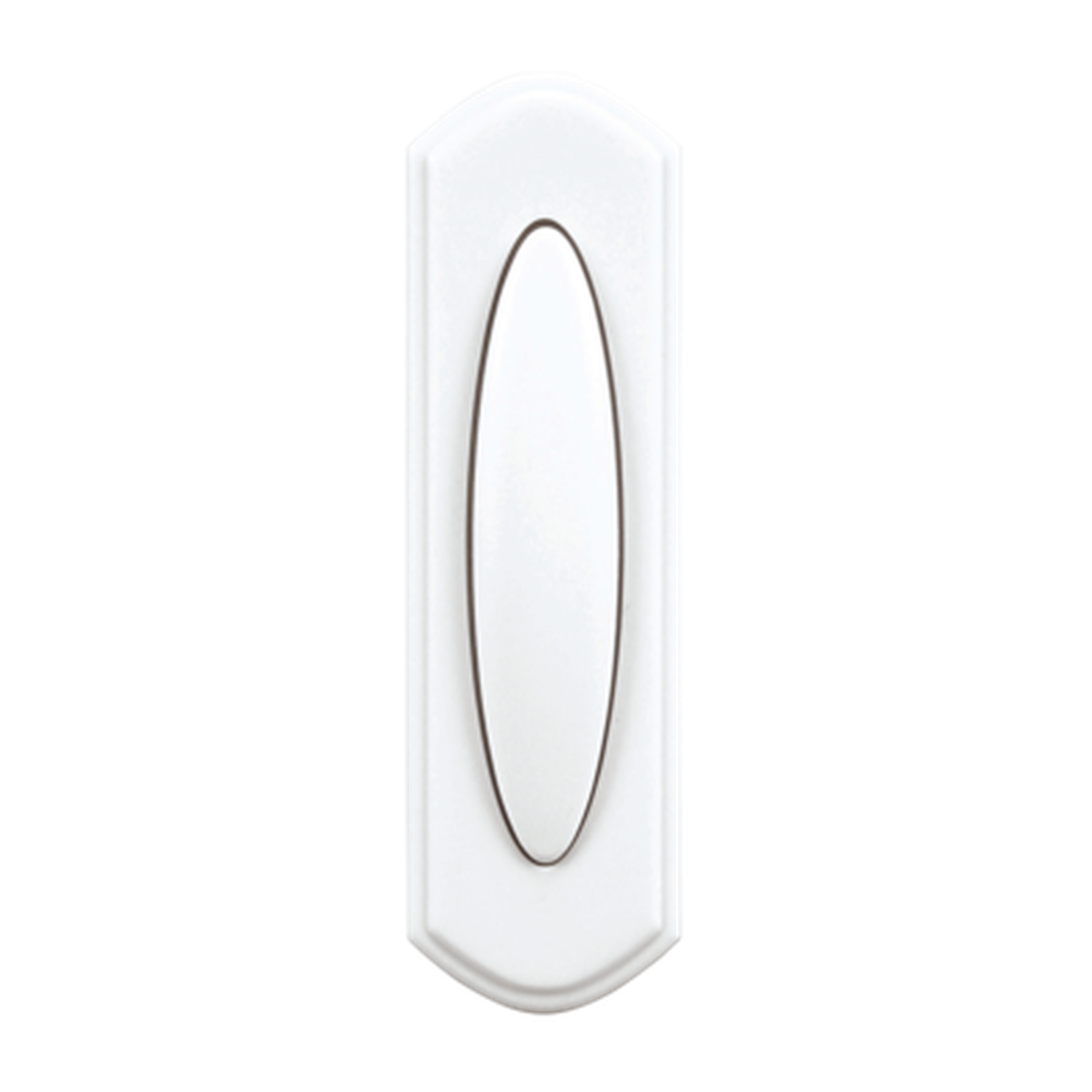 Sonnette à Bouton-poussoir sans fil à piles, blanc