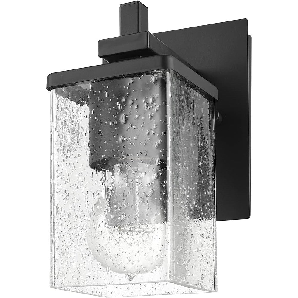 Applique murale Dakota - Noir mat, verre grainé