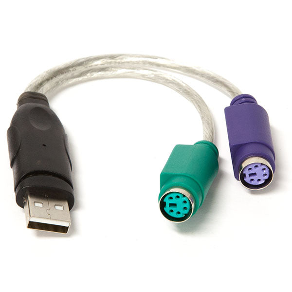Adaptateur USB mâle à 2 X PS2 femelle