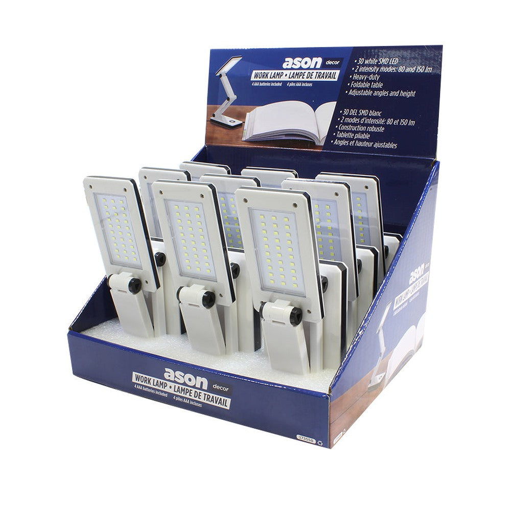 Lampe de bureau pliable DEL - Blanc