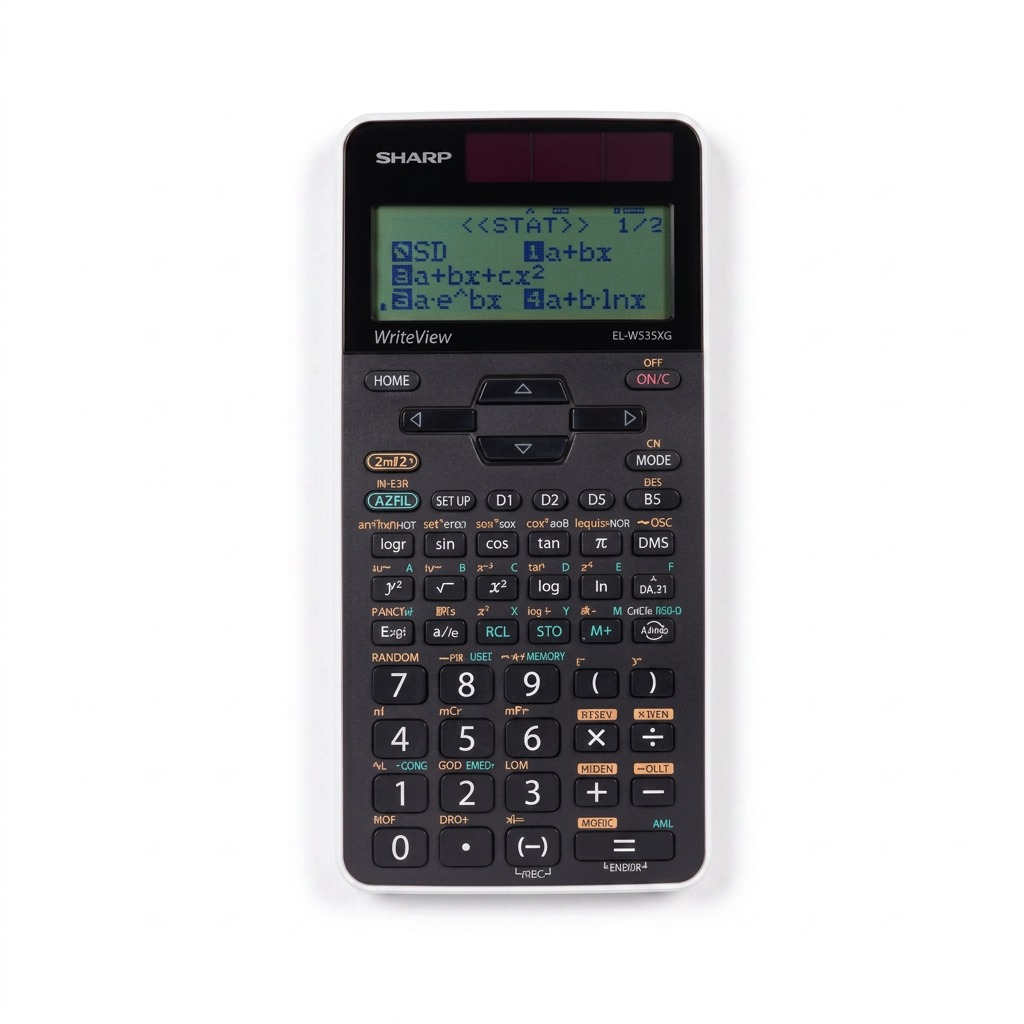 SHARP EL-W535XG-WH scientific calculator hero shot on pure white background, centered composition.