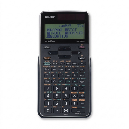 A premium eCommerce hero shot of the Sharp EL-W516XGBSL calculator on a pure white background.