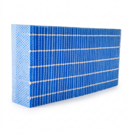 High-resolution, centered view of the SHARP FZP11MFU specific blue antimicrobial replacement humidifying filter for Canadian models, exactly as seen in the canonical reference image, on a pure white background. Minimal, clean shadow for dimension.