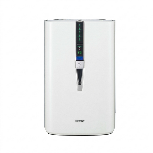 High-resolution hero shot of the white Sharp KC860U Air Purifier and Humidifier on a pure white background.