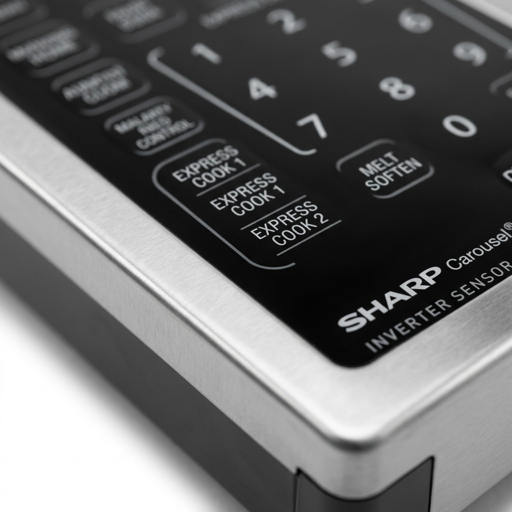 A macro photo of the SHARP non-traditional control pad.