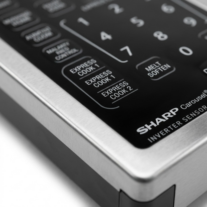 A macro photo of the SHARP non-traditional control pad.