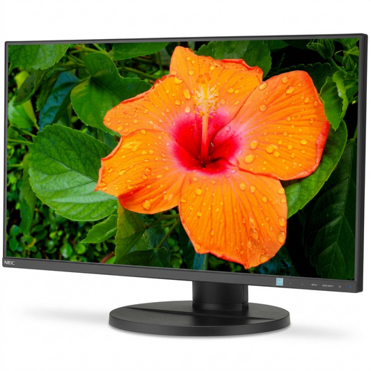 Crisp, high-resolution hero shot of the SHARP/NEC E271N-BK 27-inch narrow bezel monitor on a white background.