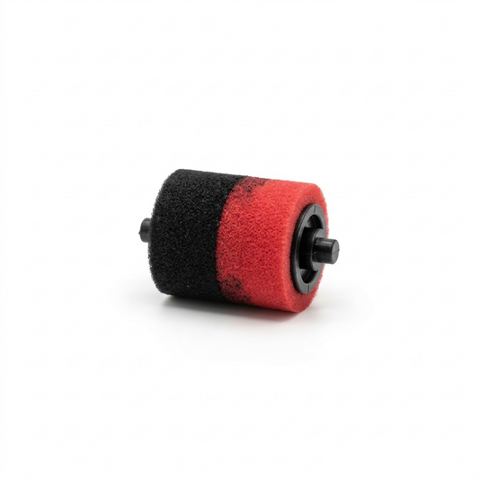 A centered, high-resolution hero image of the SHARP EA781RBK Ink Roller on a pure white background. The product's bicolored foam (black/red), two-part black core, and central spindle details are sharp and clearly visible with clean edges and realistic shadows. The proportions exactly match the product in the provided reference image.