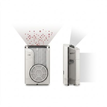 Pure hero shot of the SHARP FZC100HFU HEPA filter, showing front and side perspectives, on a white background.