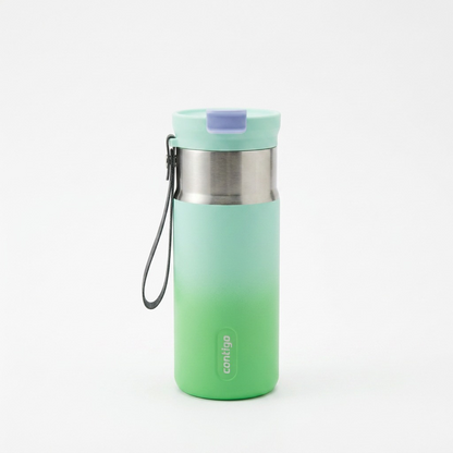 A high-resolution product shot of the Contigo 2234757 16oz Mint Spark Ombre dual sip water bottle on a white background.