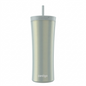 Hero shot of a silver Contigo 20 oz tumbler with straw, macaroon color.