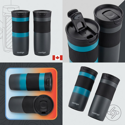 A multi-angle view grid of the Contigo 2-Pack Insulated Mugs (SKU: X14HVVNNXFOLK9SJ0VT2).