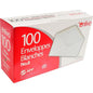 100 PK White Enveloppes No.8