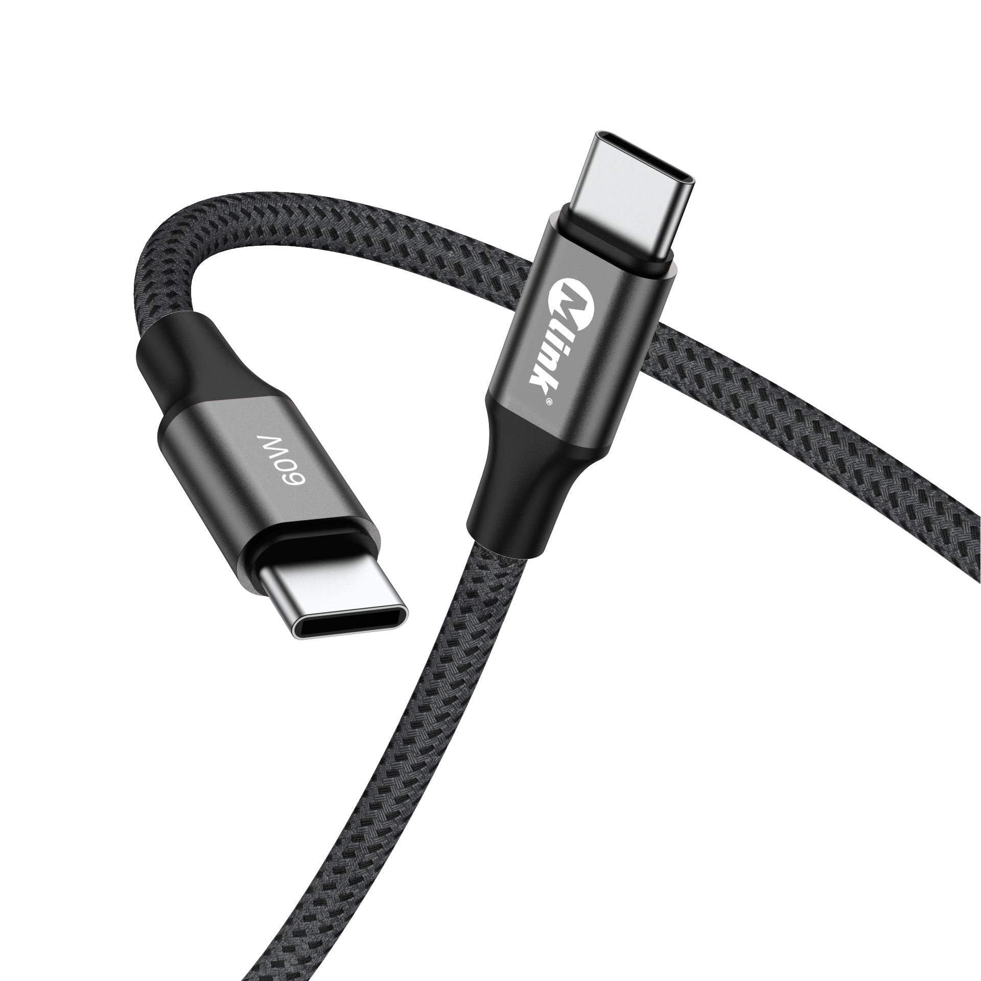 Câble tressé USB-C PD60W 20V/3A mâle à mâle à charge rapide de qualité supérieur