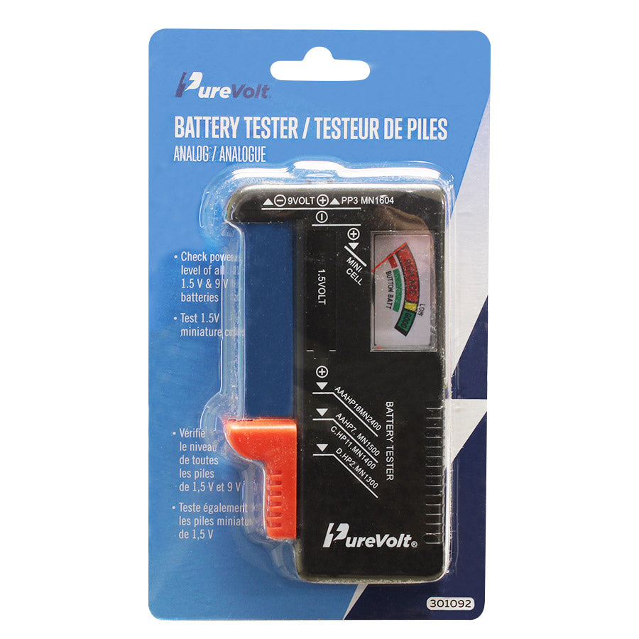 Testeur analogique pour pile 1.5 V et 9 V