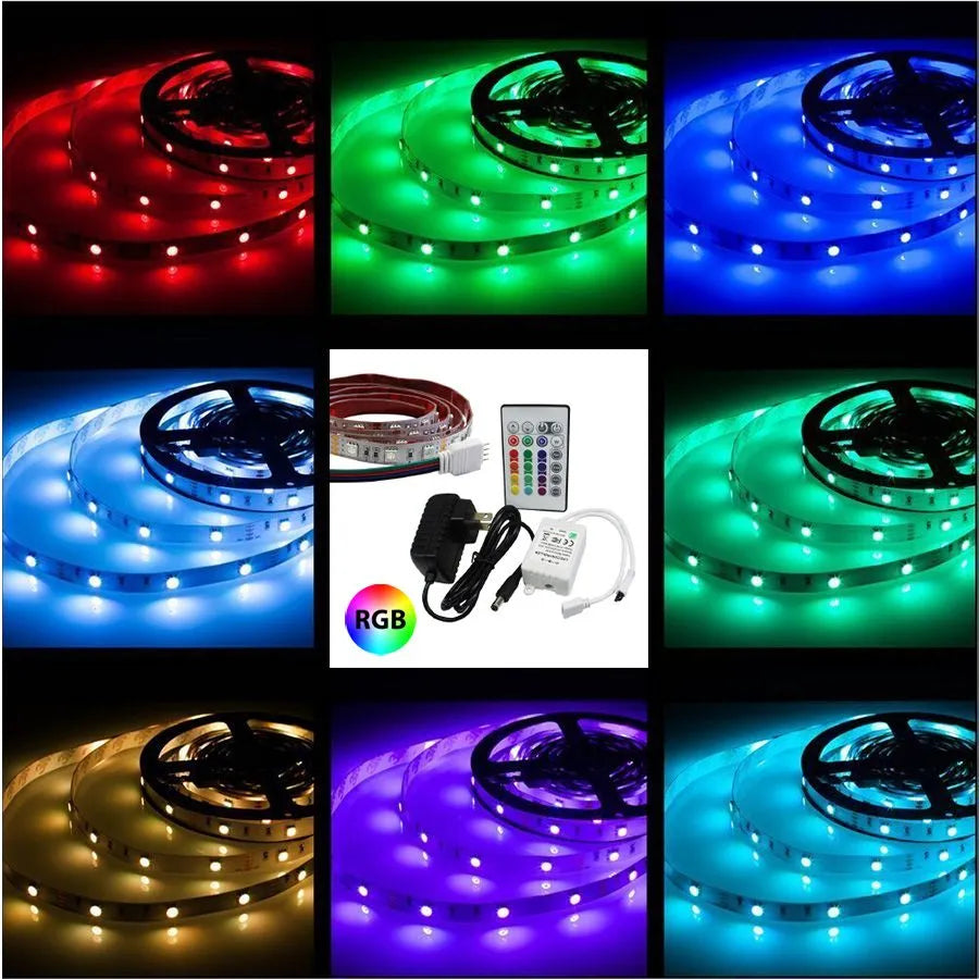 Flexible LED strip with remote control - 12 V - 60 LEDs/m - IP67 - RGB - 1 m