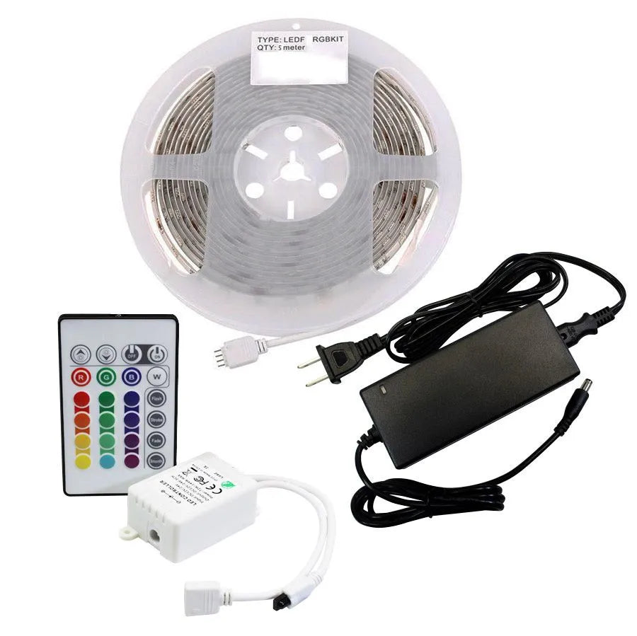 Flexible LED strip with remote control - 12 V - 60 LEDs/m - IP67 - RGB - 5 m