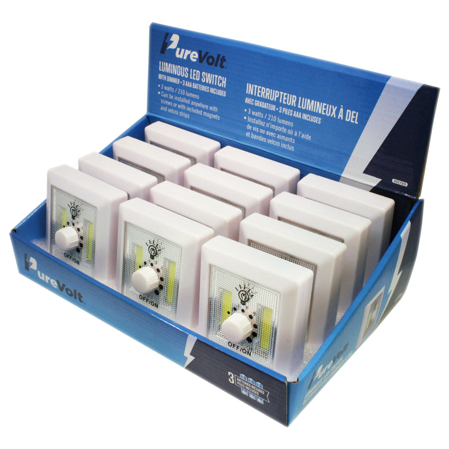 Interrupteur Lumineux DEL avec gradateur – 210 lumens