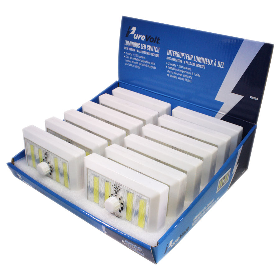 Interrupteur lumineux DEL avec gradateur - 3W - 240 lumens
